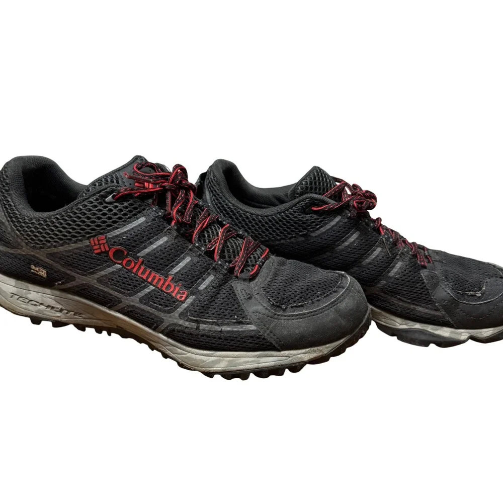 Columbia Mens OutDry Waterproof Trail Running Shoes Black Red YM0720-013 Size 12